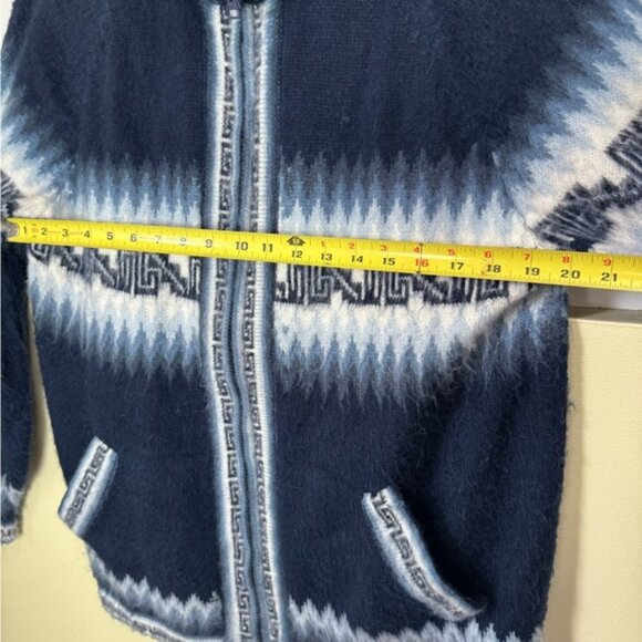 YUSUTEX Peru Alpaca Wool Artisan Cardigan Sweater Zip Jacket Soft Cozy Unisex L - Picture 15 of 16